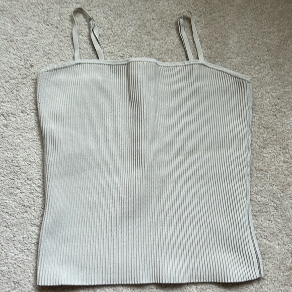 Babaton sculpt knit spaghetti strap waist length in matte pearl medium - Picture 1 of 3